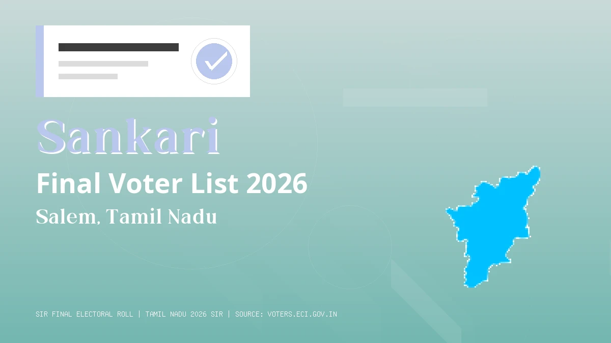 Sankari Final Voter List 2026 Tamil Nadu