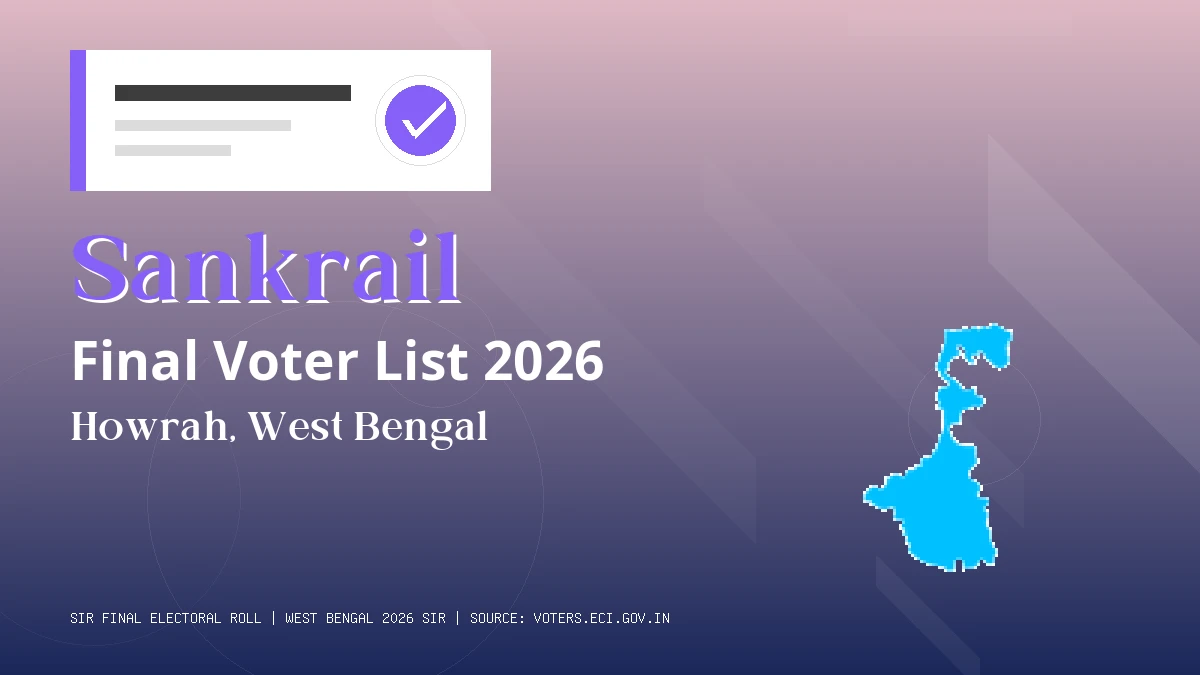 Sankrail Final Voter List 2026 West Bengal