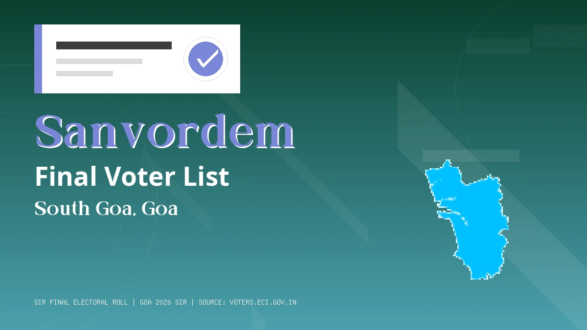 Sanvordem Final Voter List Goa
