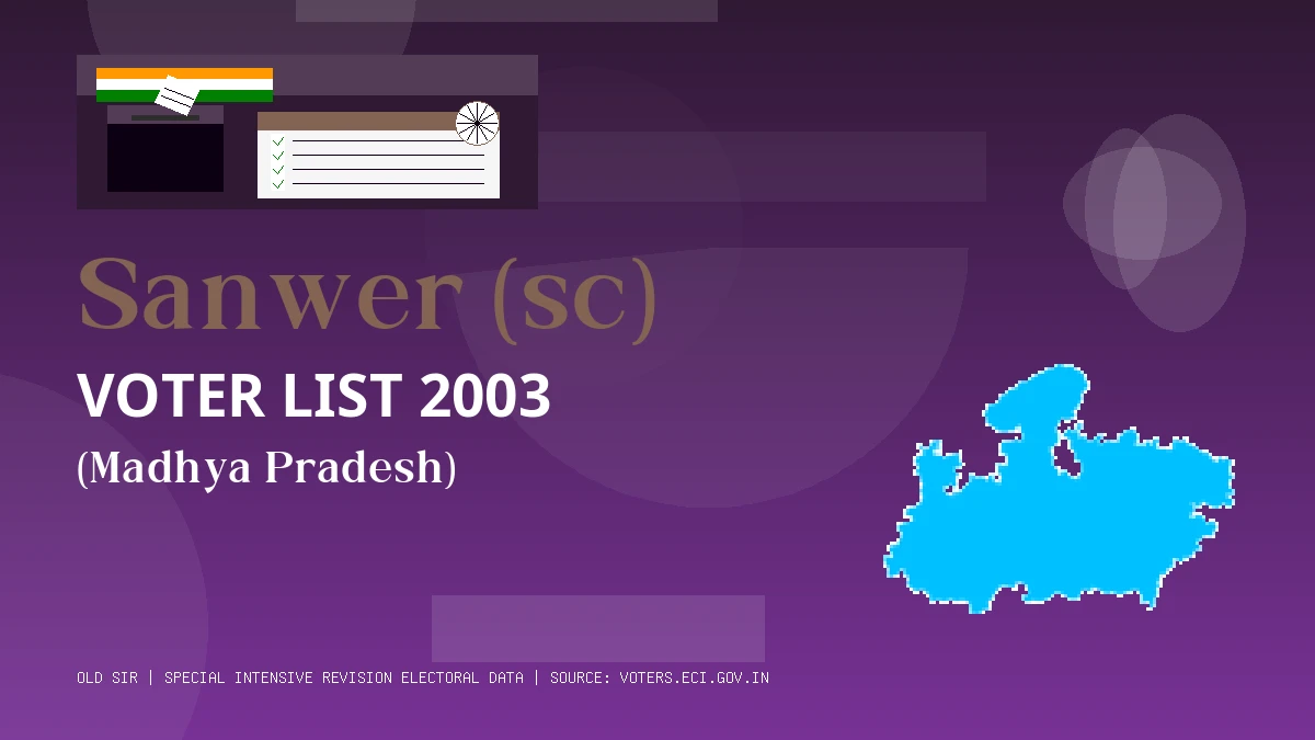 Sanwer (sc) Voter List 2003 PDF Download Madhya Pradesh