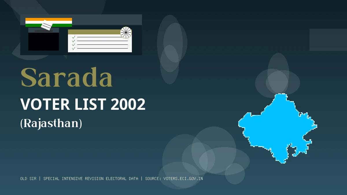 Sarada Voter List 2002 PDF Download Rajasthan