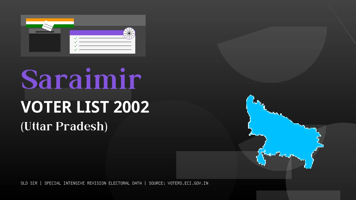 Saraimir Voter List 2002 PDF Download Uttar Pradesh