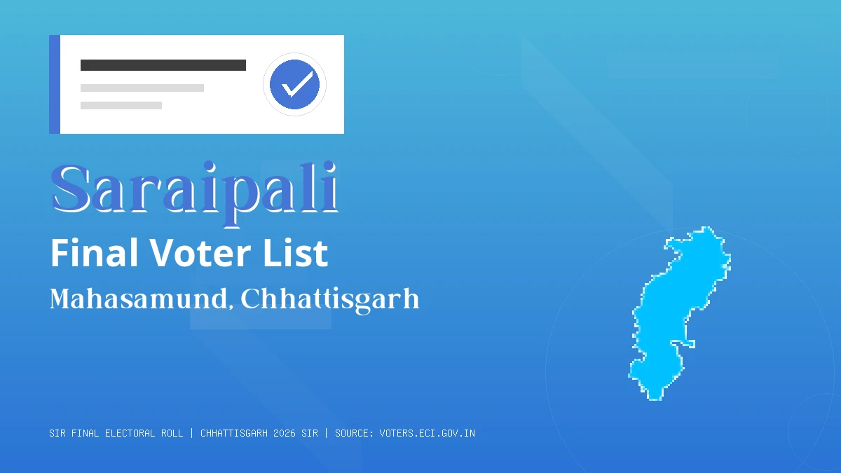 Saraipali Final Voter List Chhattisgarh