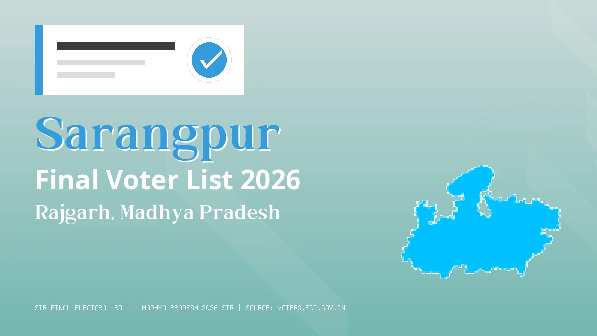 Sarangpur Final Voter List 2026 Madhya Pradesh