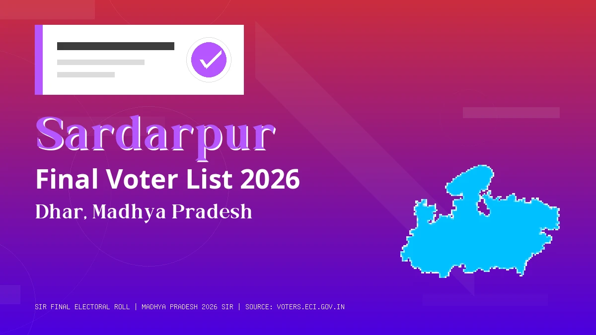 Sardarpur Final Voter List 2026 Madhya Pradesh