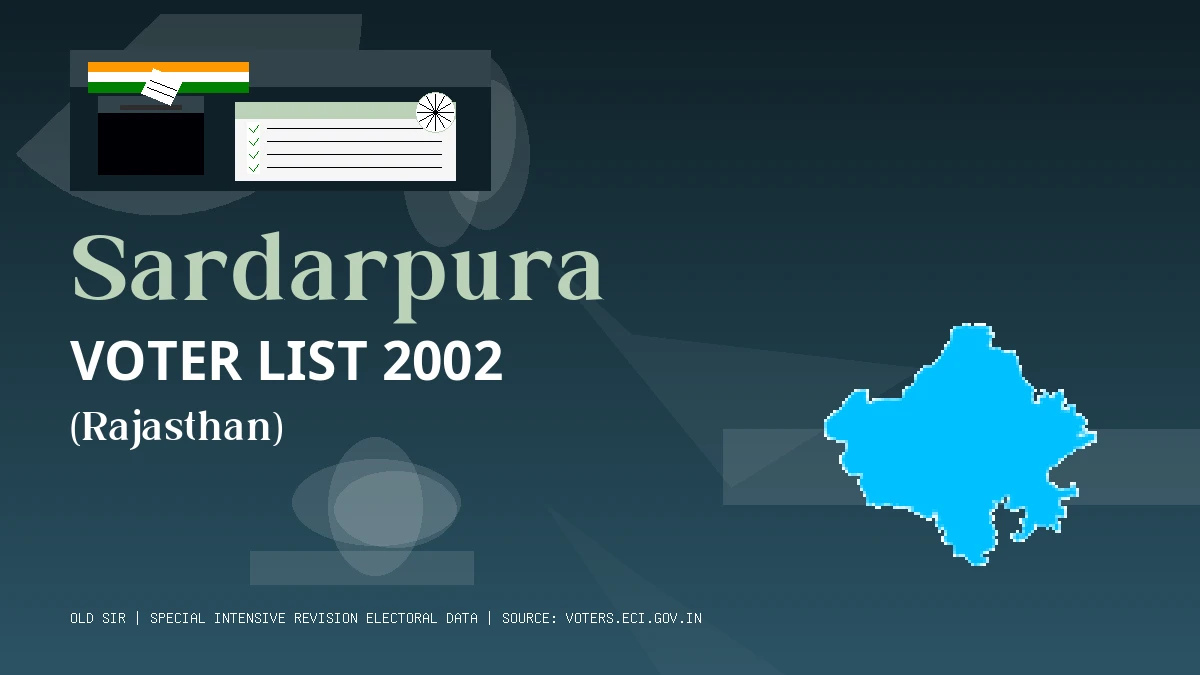 Sardarpura Voter List 2002 PDF Download Rajasthan