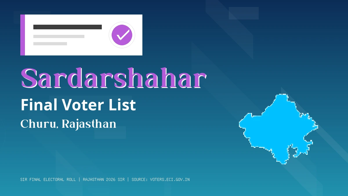 Sardarshahar Final Voter List Rajasthan