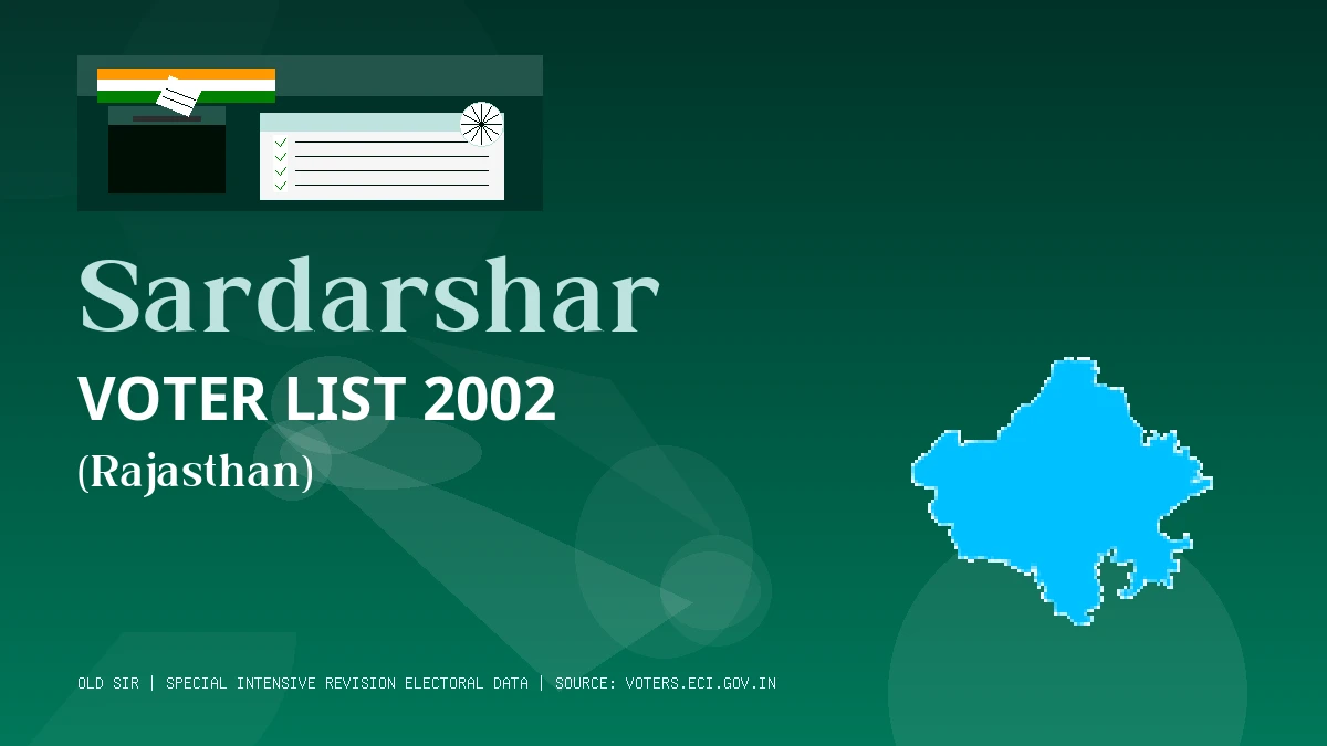 Sardarshar Voter List 2002 PDF Download Rajasthan