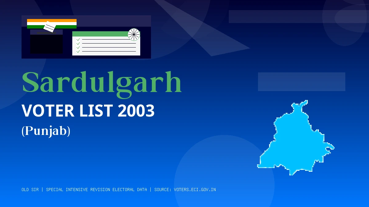 Sardulgarh Voter List 2003 PDF Download Punjab