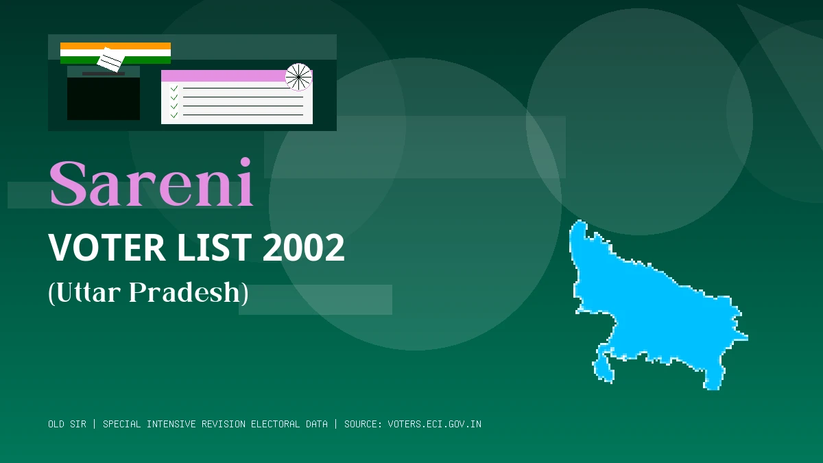 Sareni Voter List 2002 PDF Download Uttar Pradesh