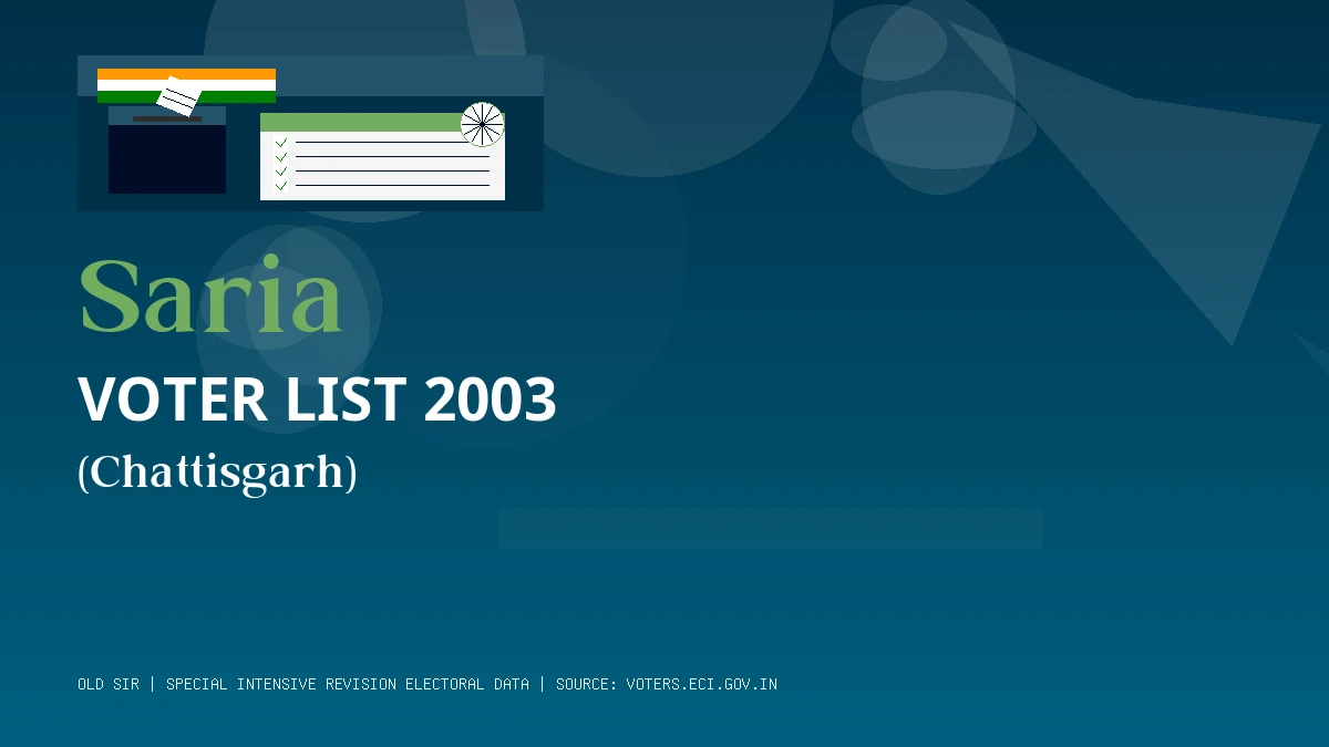 Saria Voter List 2003 PDF Download Chattisgarh