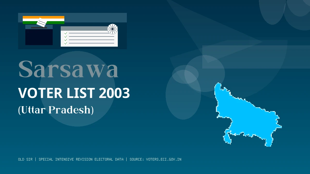 Sarsawa Voter List 2003 PDF Download Uttar Pradesh