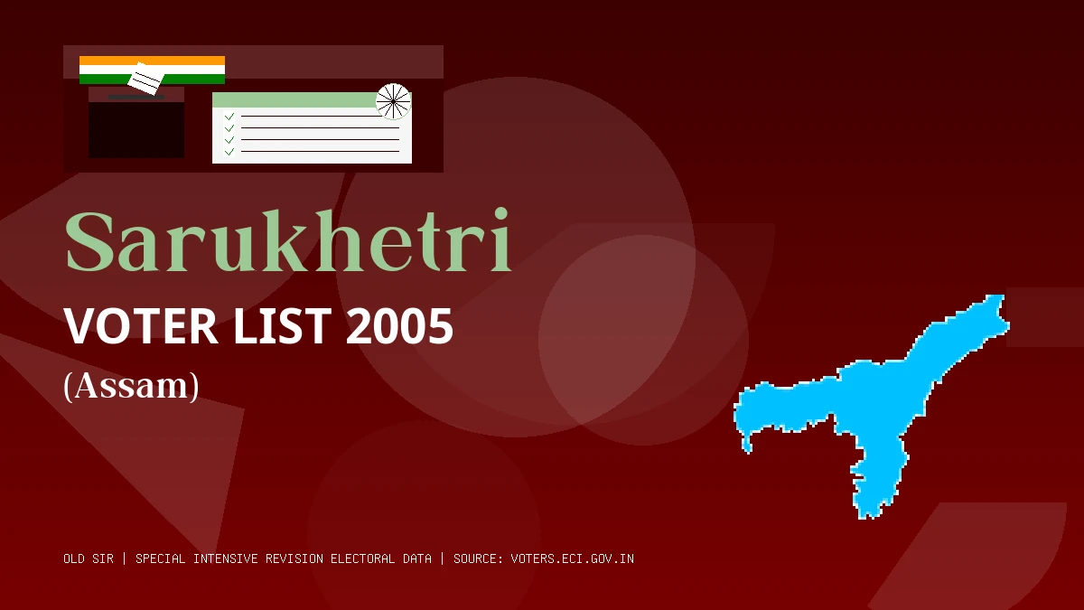 Sarukhetri Voter List 2005 PDF Download Assam