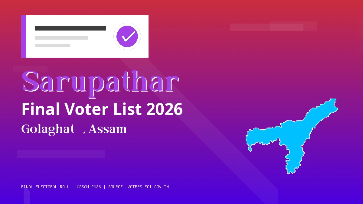 Sarupathar Final Voter List 2026 Assam