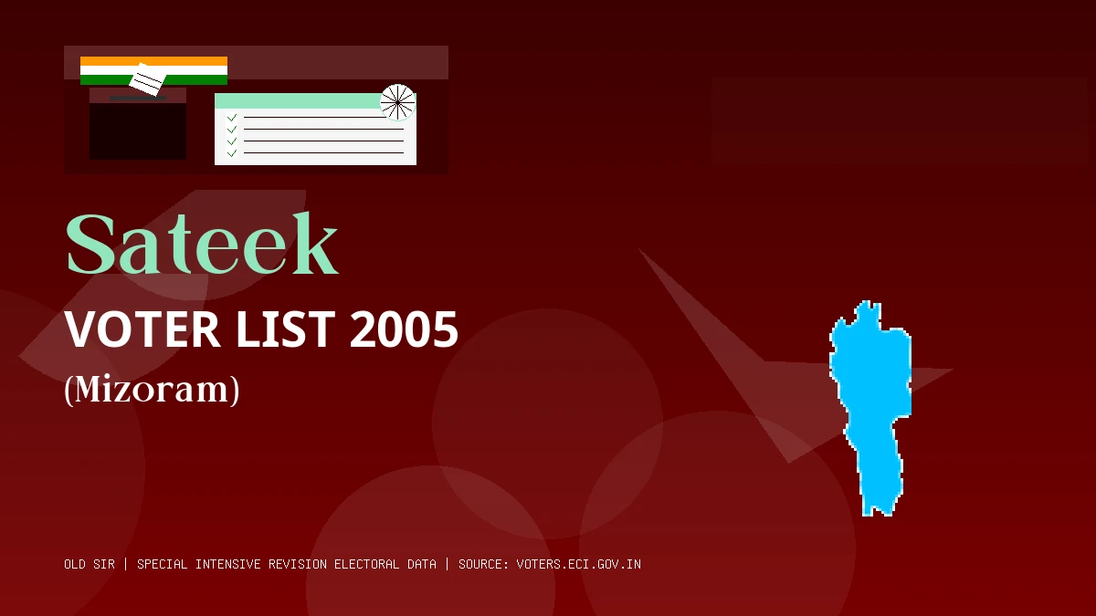 Sateek Voter List 2005 PDF Download Mizoram