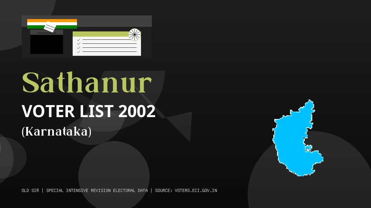 Sathanur Voter List 2002 PDF Download Karnataka