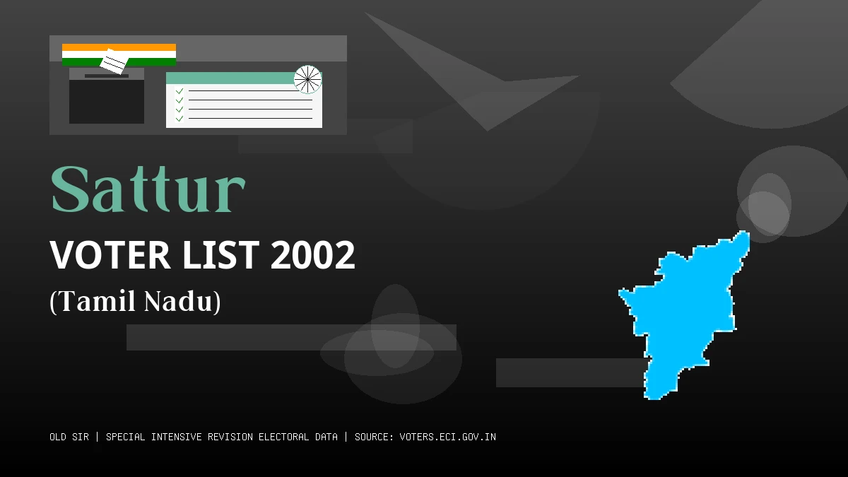 Sattur Voter List 2002 PDF Download Tamil Nadu