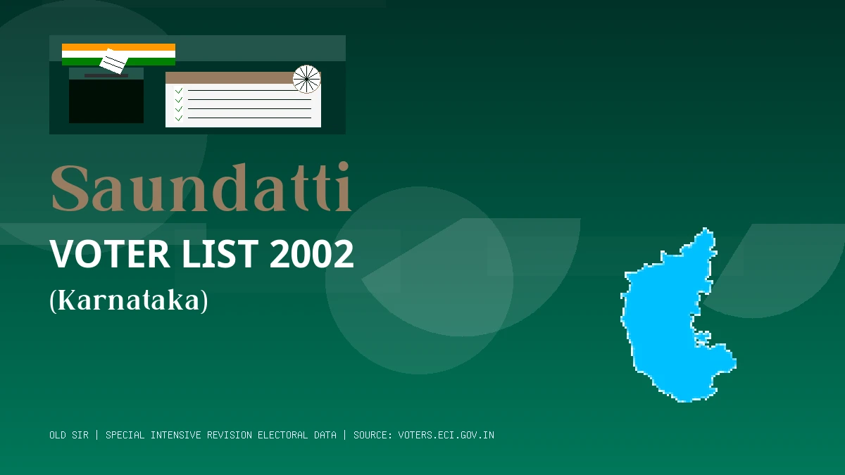 Saundatti Voter List 2002 PDF Download Karnataka