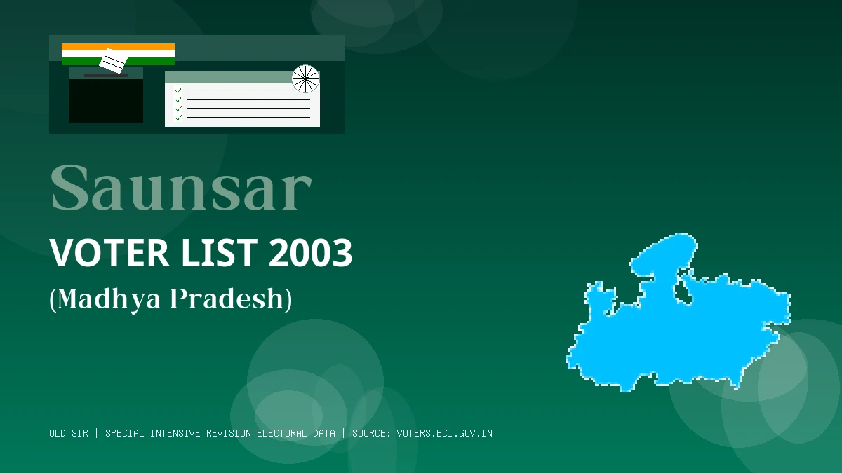 Saunsar Voter List 2003 PDF Download Madhya Pradesh
