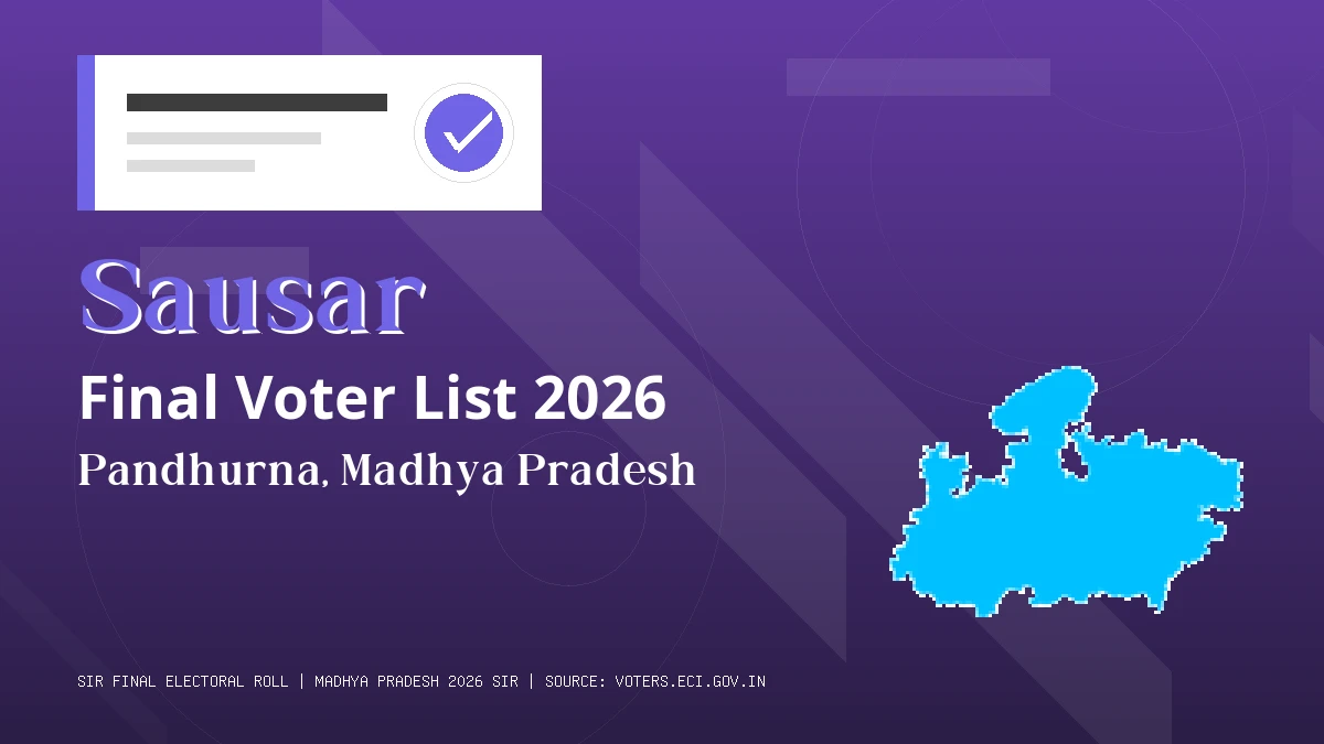 Sausar Final Voter List 2026 Madhya Pradesh
