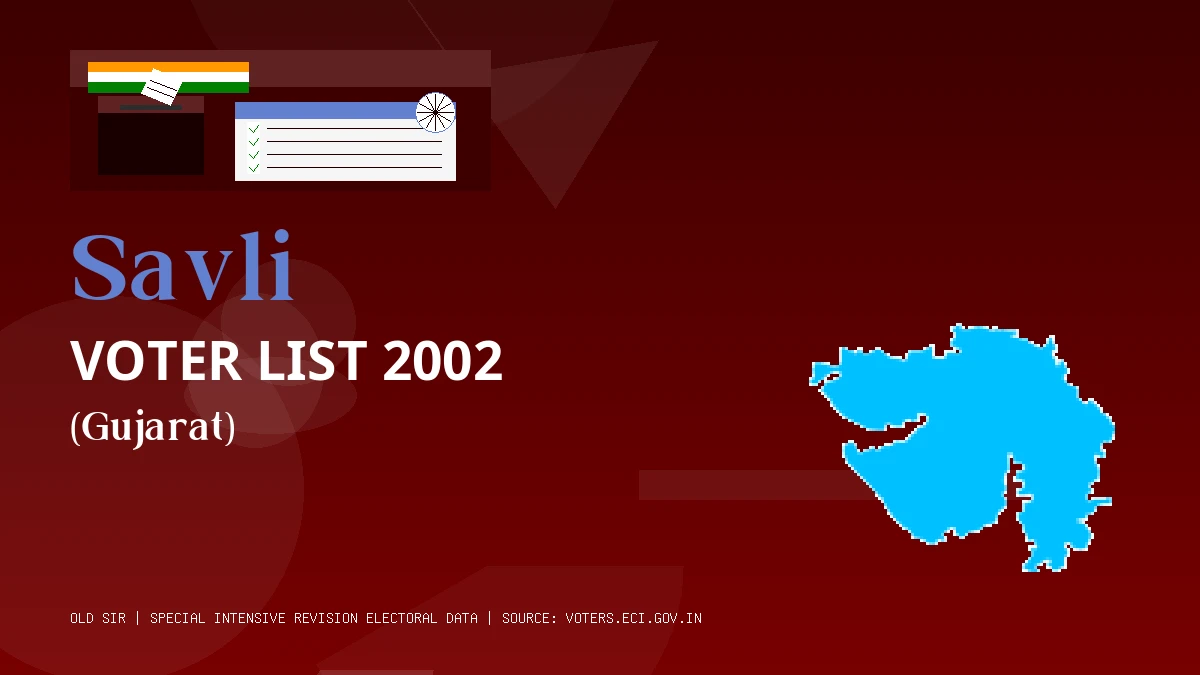 Savli Voter List 2002 PDF Download Gujarat