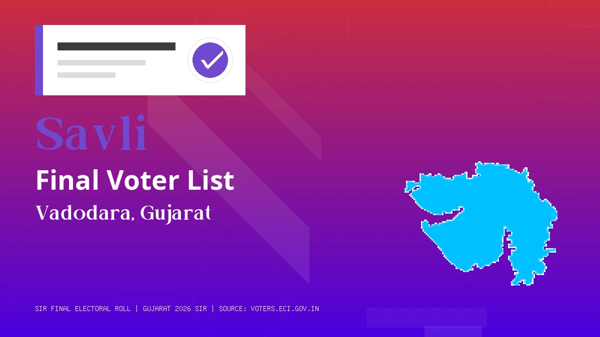 Savli Final Voter List Gujarat