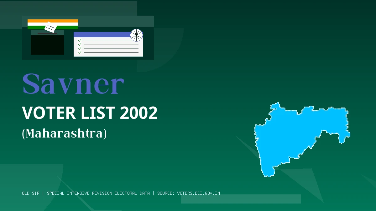 Savner Voter List 2002 PDF Download Maharashtra