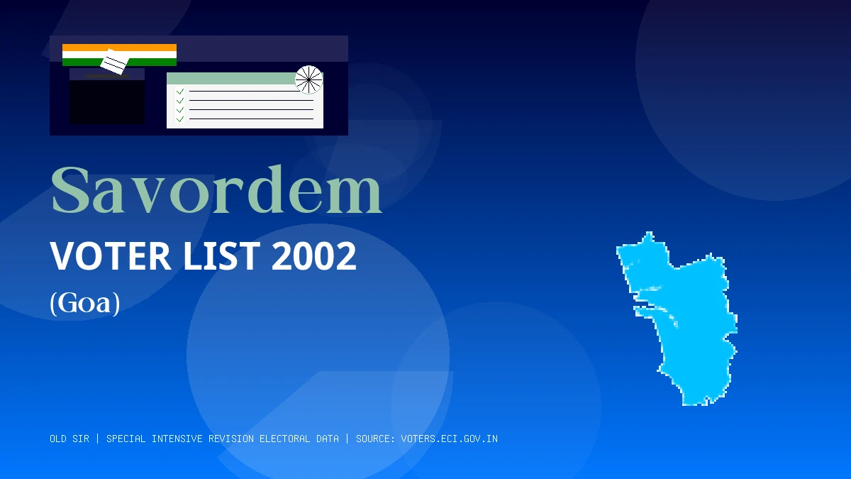 Savordem Voter List 2002 PDF Download Goa