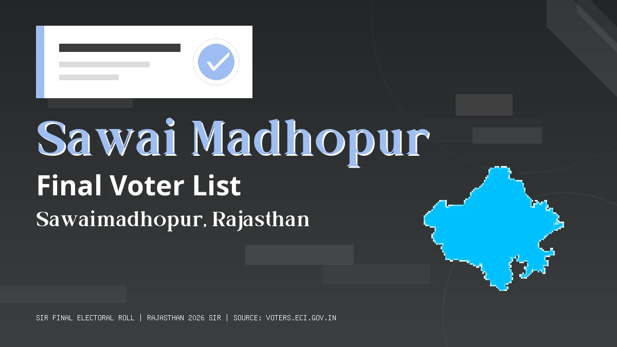 Sawai Madhopur Final Voter List Rajasthan