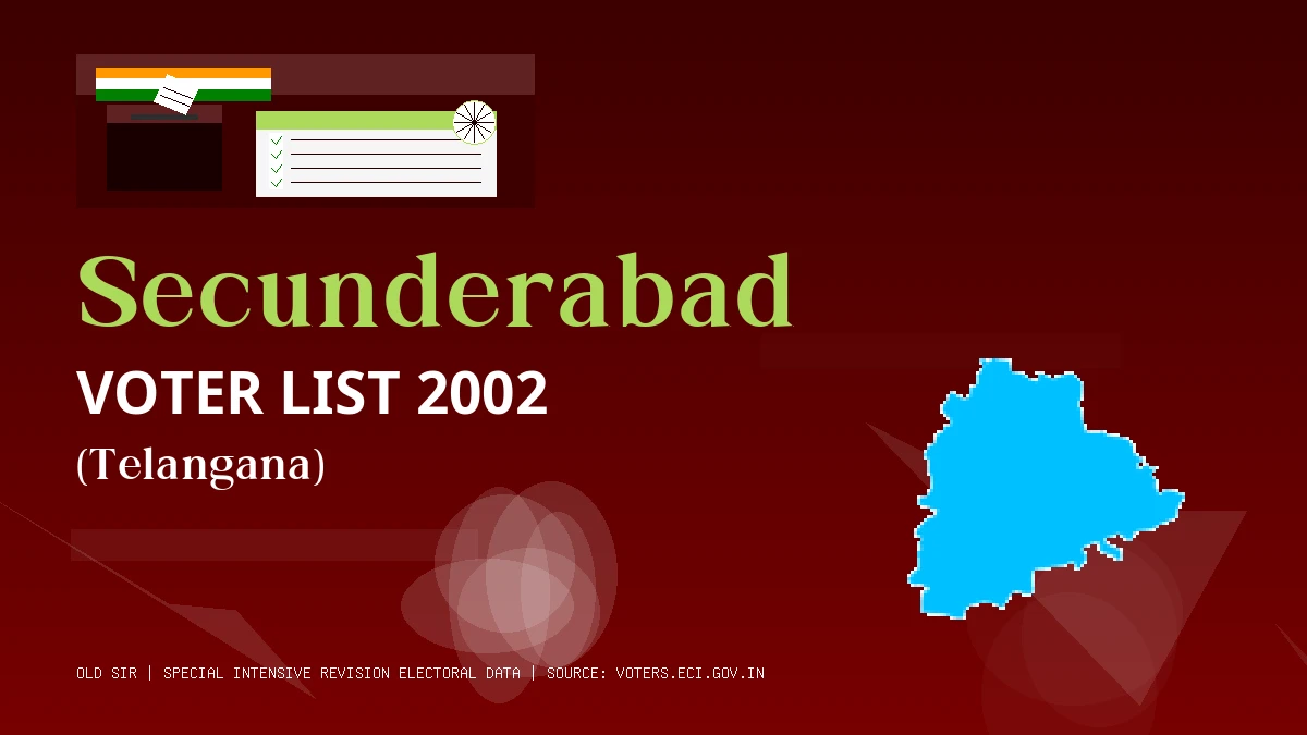 Secunderabad Voter List 2002 PDF Download Telangana