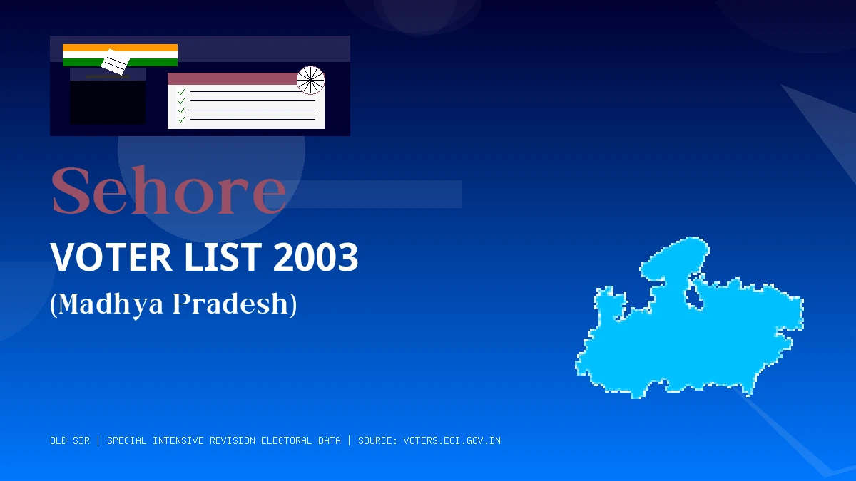 Sehore Voter List 2003 PDF Download Madhya Pradesh