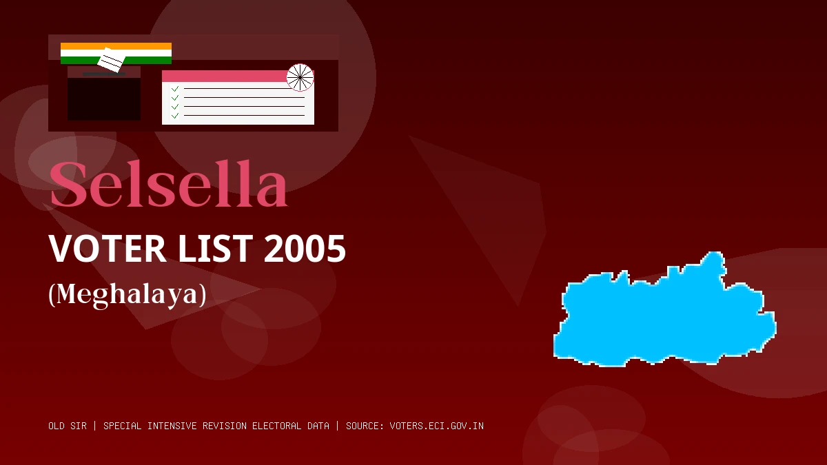 Selsella Voter List 2005 PDF Download Meghalaya
