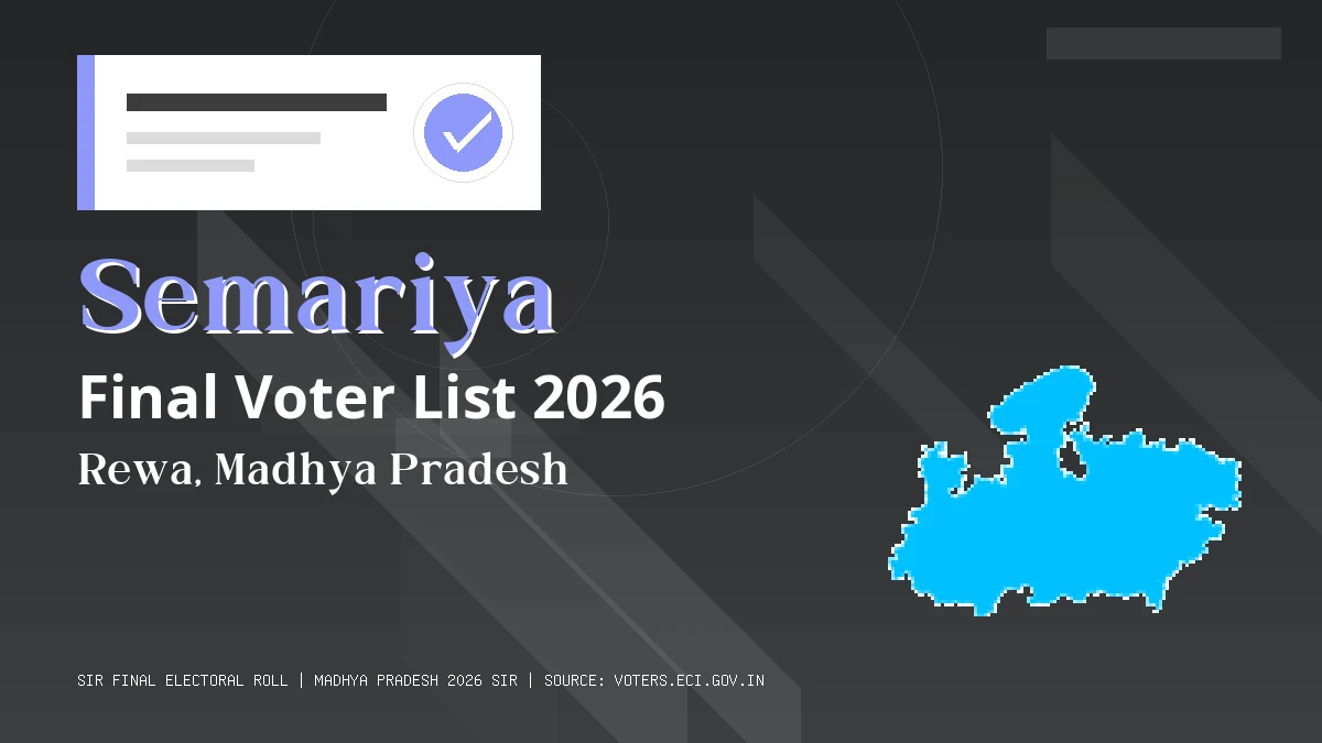 Semariya Final Voter List 2026 Madhya Pradesh