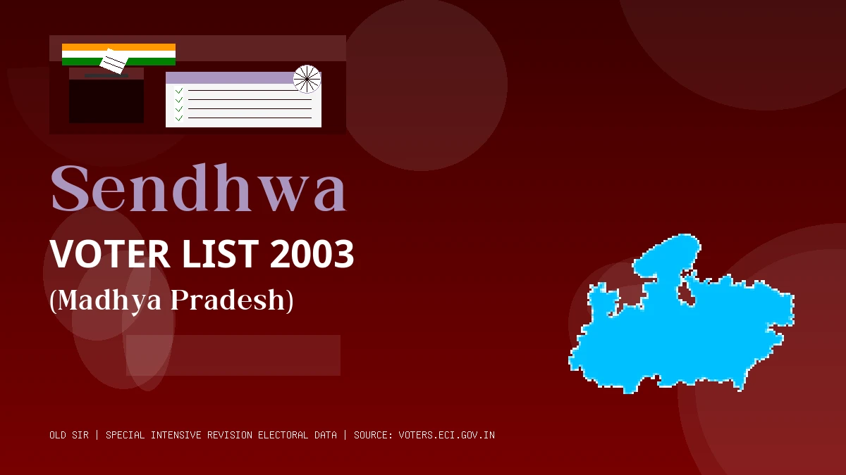 Sendhwa Voter List 2003 PDF Download Madhya Pradesh