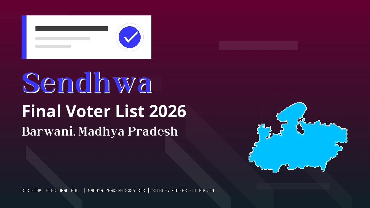 Sendhwa Final Voter List 2026 Madhya Pradesh