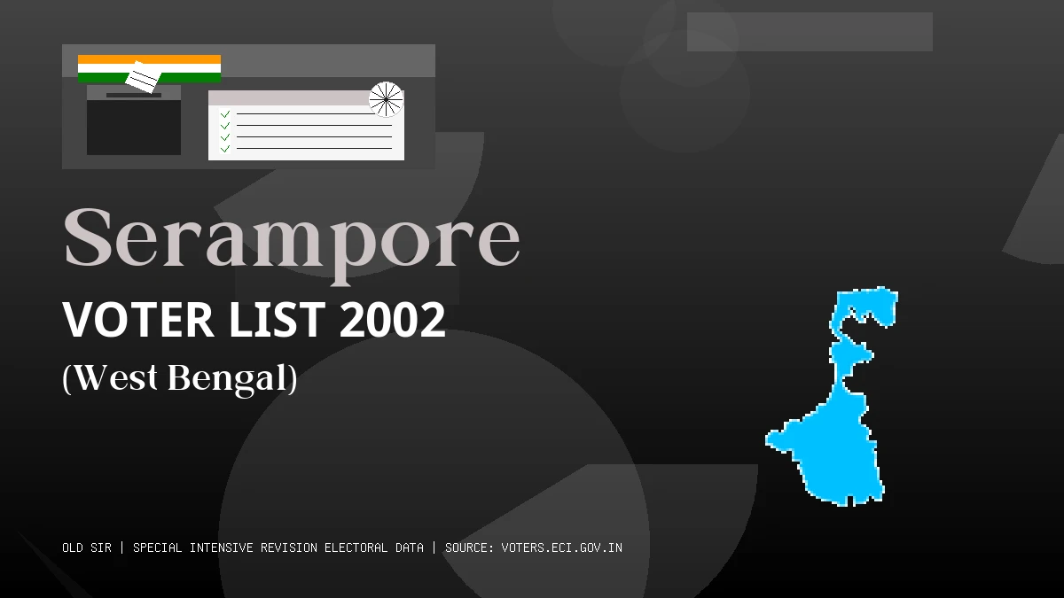Serampore Voter List 2002 PDF Download West Bengal