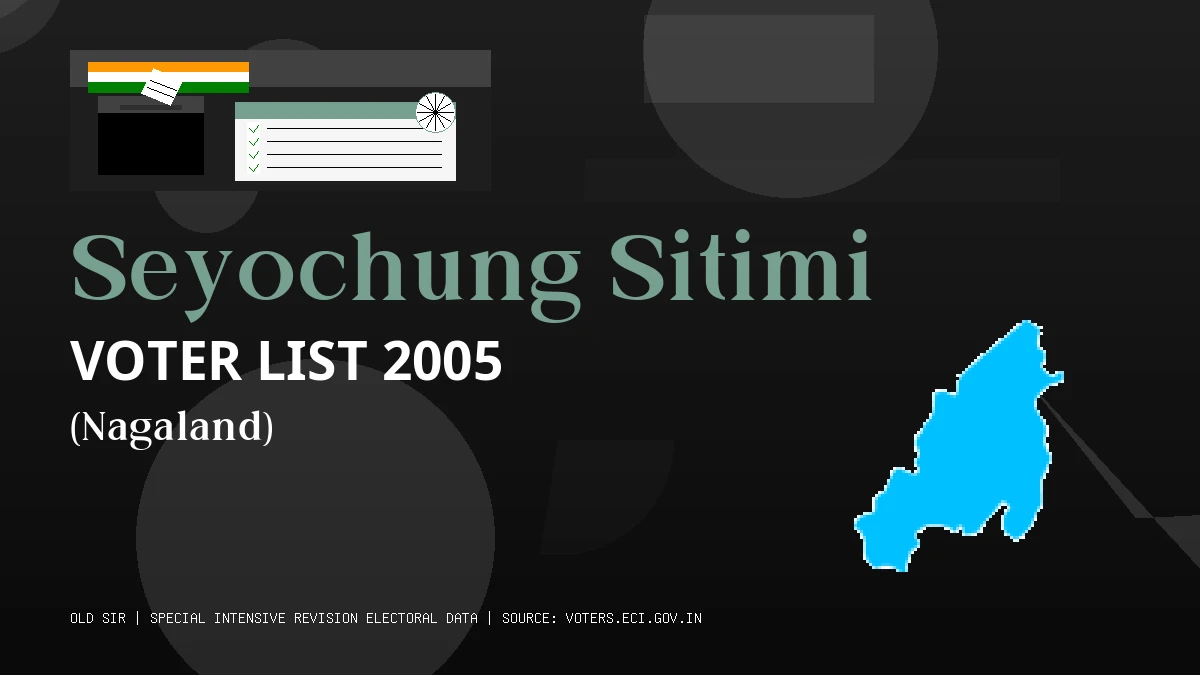 Seyochung Sitimi Voter List 2005 PDF Download Nagaland
