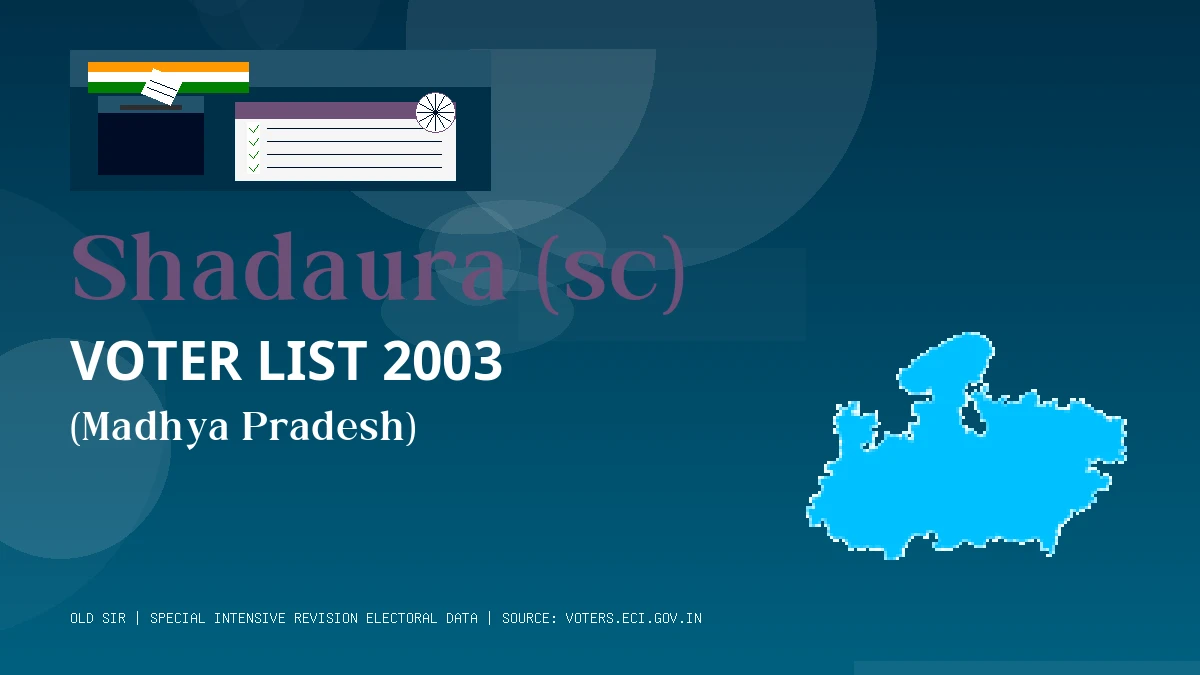 Shadaura (sc) Voter List 2003 PDF Download Madhya Pradesh