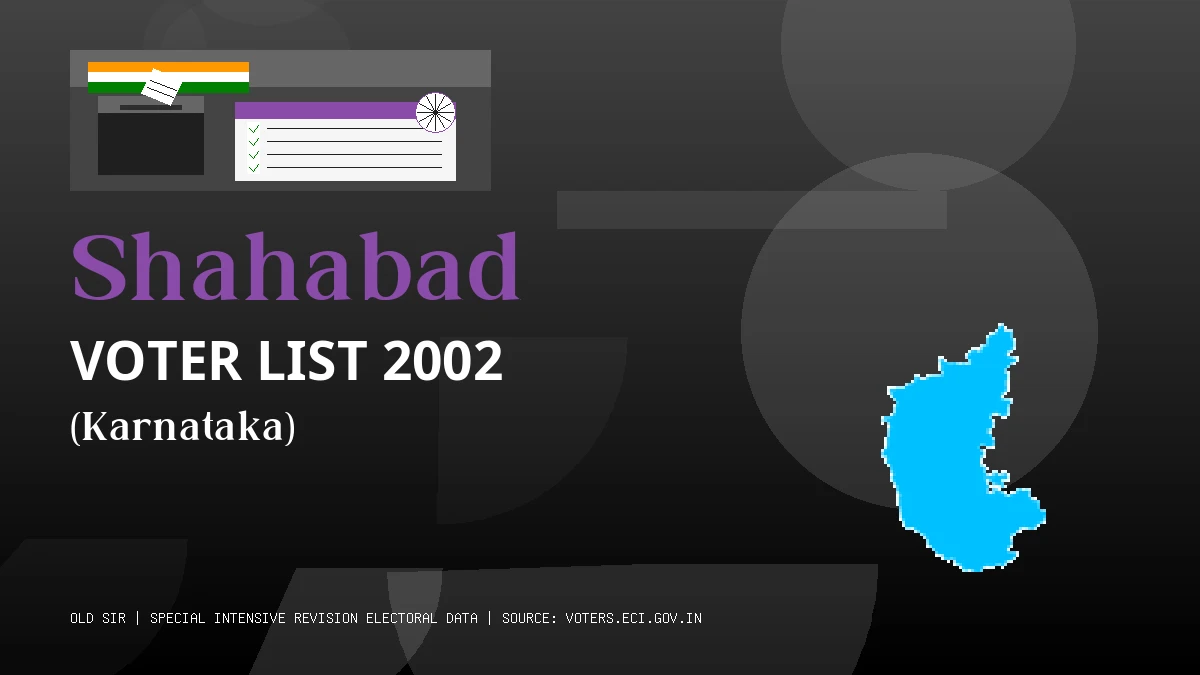 Shahabad Voter List 2002 PDF Download Karnataka