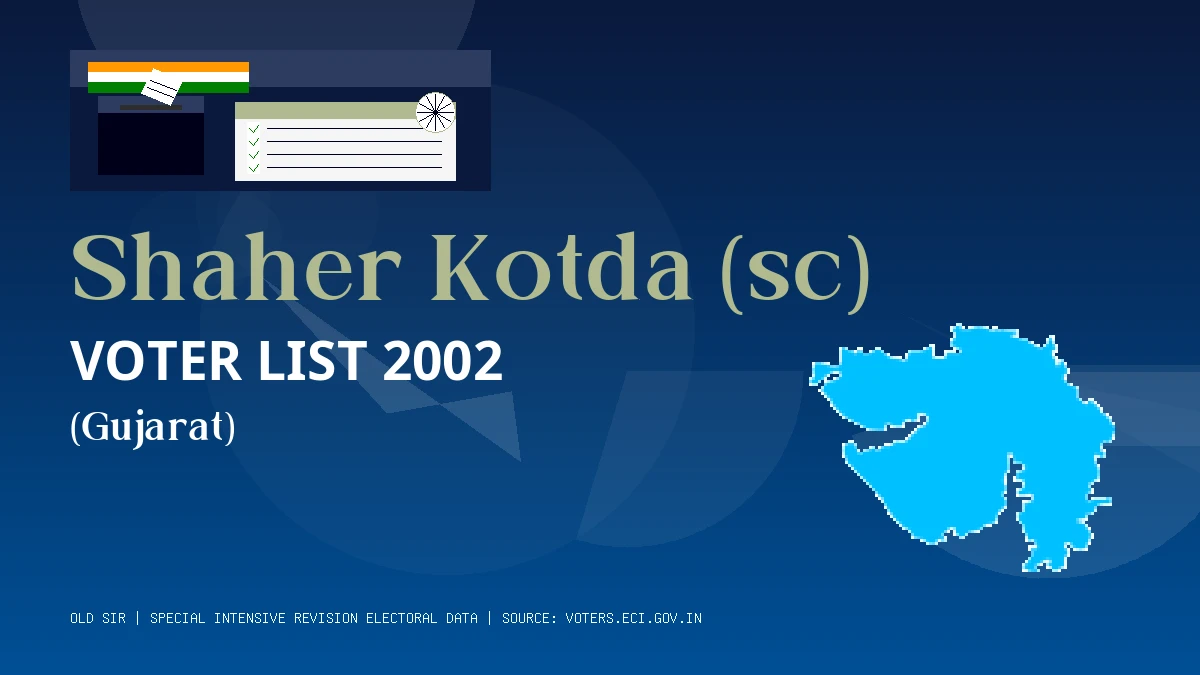 Shaher Kotda (sc) Voter List 2002 PDF Download Gujarat
