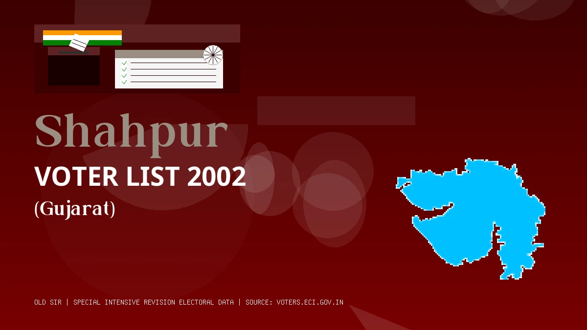 Shahpur Voter List 2002 PDF Download Gujarat