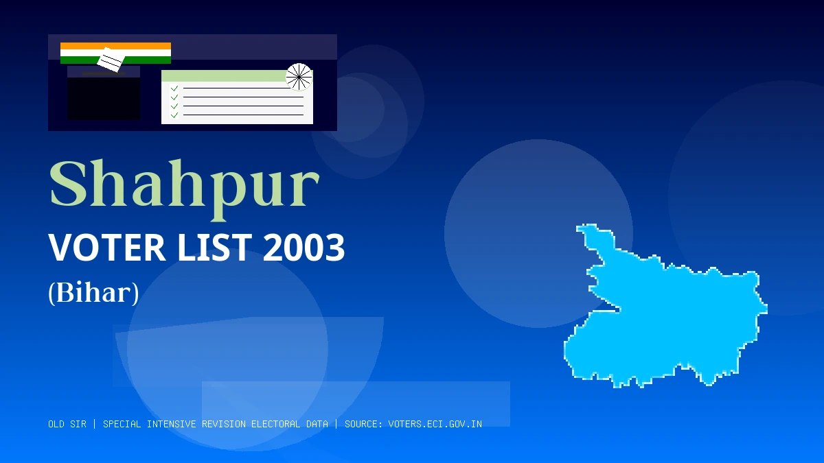 Shahpur Voter List 2003 PDF Download Bihar