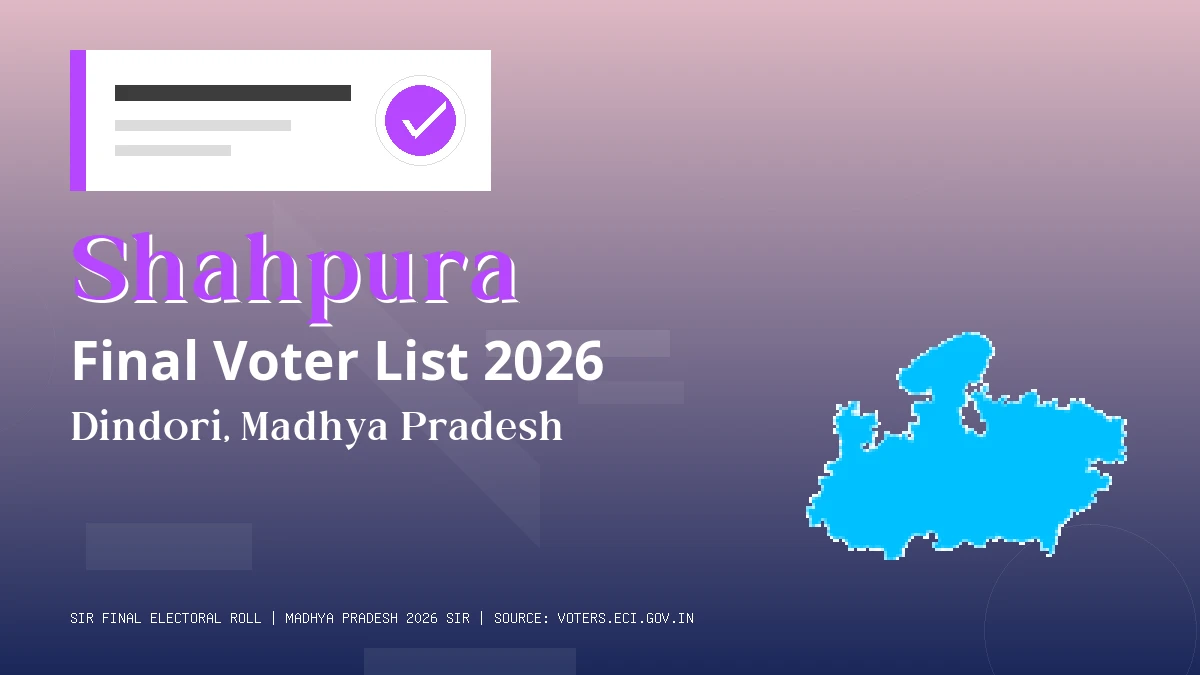 Shahpura Final Voter List 2026 Madhya Pradesh