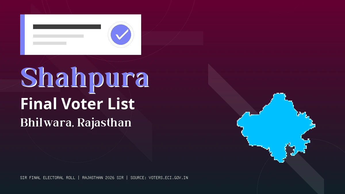 Shahpura Final Voter List Rajasthan