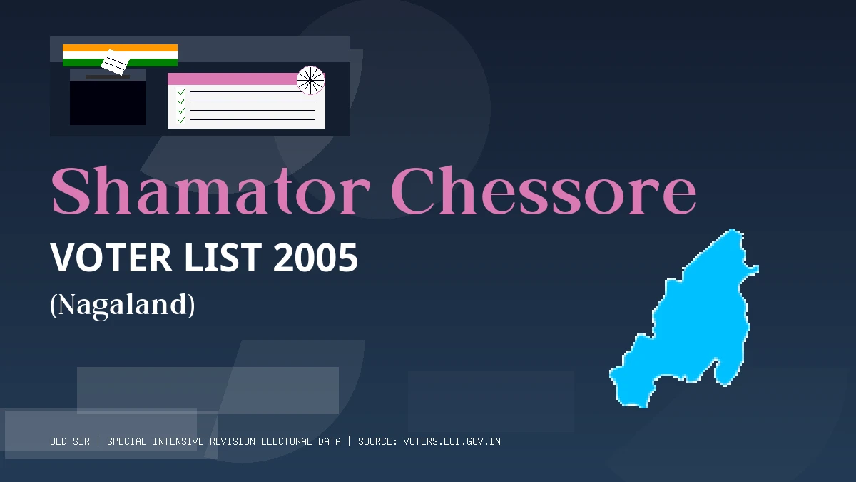 Shamator Chessore Voter List 2005 PDF Download Nagaland