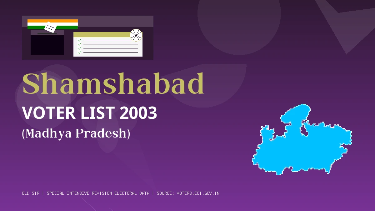 Shamshabad Voter List 2003 PDF Download Madhya Pradesh