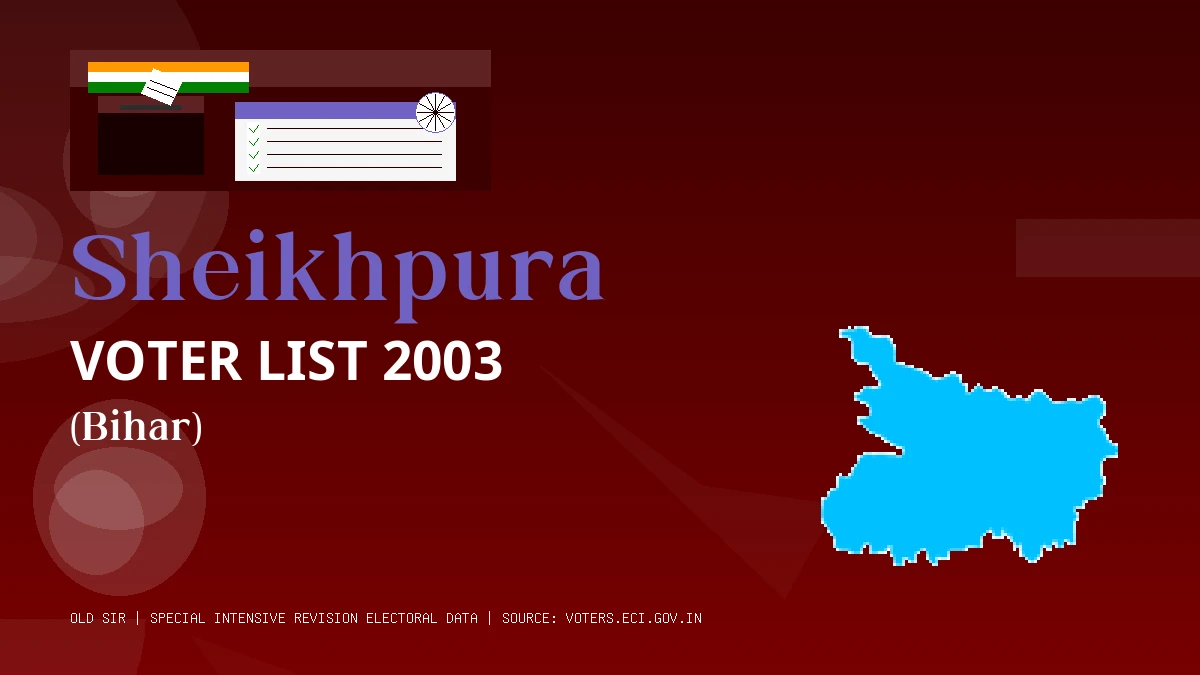 Sheikhpura Voter List 2003 PDF Download Bihar