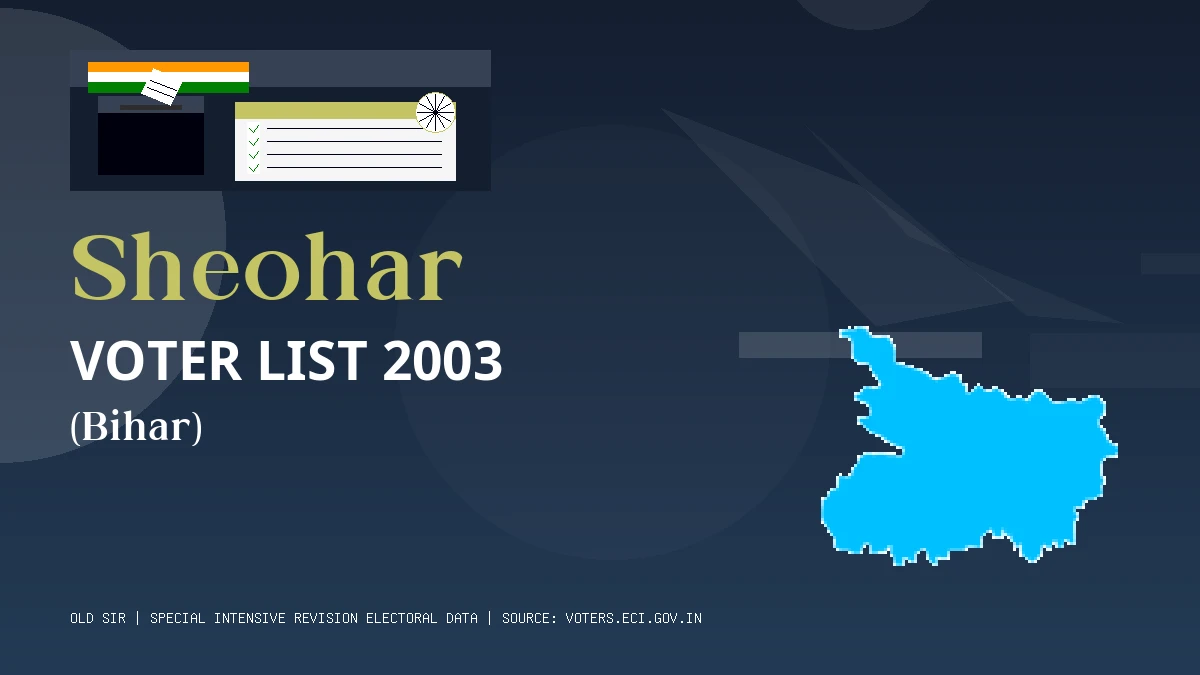 Sheohar Voter List 2003 PDF Download Bihar