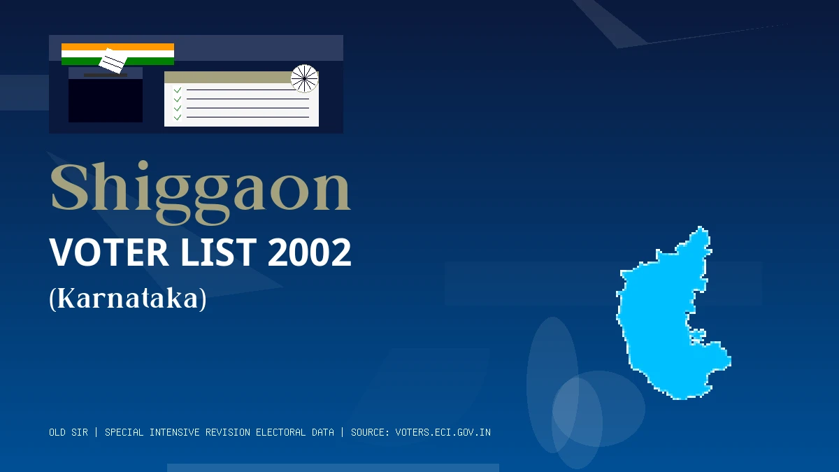 Shiggaon Voter List 2002 PDF Download Karnataka
