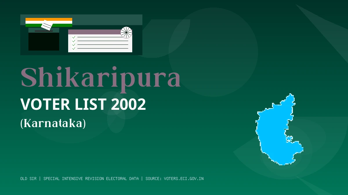 Shikaripura Voter List 2002 PDF Download Karnataka